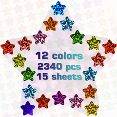2340 PCS Holographic Star Stickers for Kids Reward,0.6″ Sparkly Small Stars | Ra