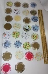 Minature Doilies LOT 30 hand punched scrapbooking embelishments card paper 1.5″