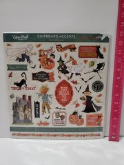 CCP4 Echo Park Halloween Trick Or Treat 12 X 12 Adhesive Chipboard Accents Retro