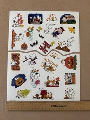 Charles Schulz Peanuts Snoopy Halloween Thanksgiving Sticker Sheet Large Format2