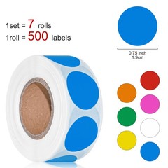 3500 Pcs Colored Dot Stickers, 3/4″ Label Sticker round Color Coding Labels