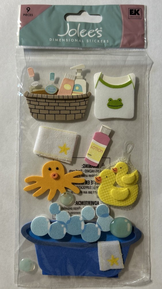 Jolee’s Bath Time Baby Tub Toys Towel Soap Foam Scrapbooking Stickers Retired