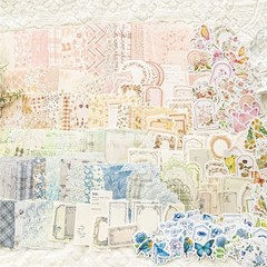 400 Sheets Scrapbook Papers Journaling Stickers Scrapbooking Supplies Kit A