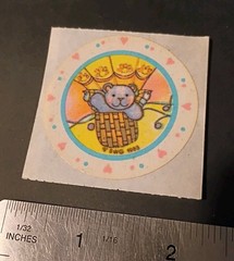 Vintage Stickers Small World Greetings Bear Angel Pastel Sticker Mod VTG 80’s