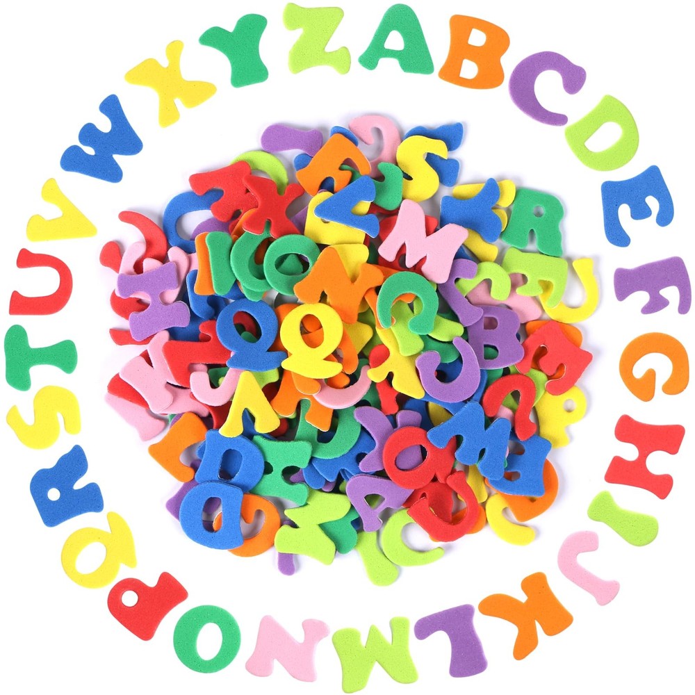 MIDELONG Foam Letter Stickers, Colorful Self-Adhesive A-Z Alphabet Multicolor