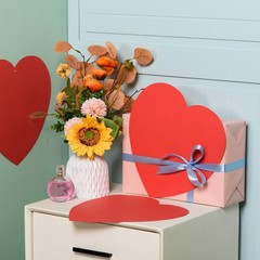 36 Large Valentines Day Heart Cutouts – 12 Inch Paper 36, Red