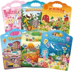 6Set Reusable Sticker Books for Kids,Puffy Sticker Books for Kids,Sticker Boo…