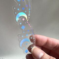 Moon Star Holographic Stickers Celestial Scrapbooking Journaling Cards