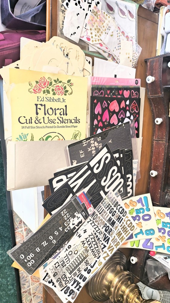 Huge Lot Sticker & Stencils. All Sizes Peel/Stick Numbers & Letters, Over 3.5 Lb