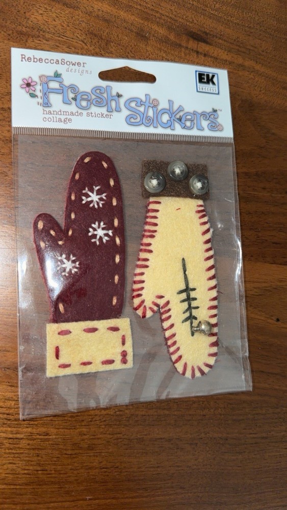 Ek Success- Rebecca Sower Designs Fresh Stickers – Lost Mittens Felt Sticker