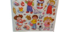 Vtg 1984 Cabbage Patch Kids Stickers Puffy Vinyl Style 5 This Is My House Baking