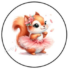 ADORABLE SQUIRREL WEARING TUTU ENVELOPE SEALS LABELS STICKERS PARTY FAVORS