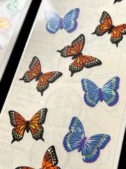 6 Vintage Sandylion Prismatic SEALED Holographic Rainbows Butterflies Stickers