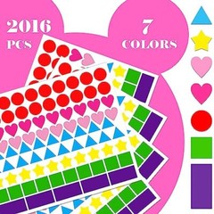 2016 PCS Multi-Shaped Color Coding Stickers 7 Colors Multi-shape size S-2016pcs