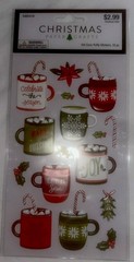 18 HL Christmas Paper Crafts Hot Cocoa Puffy Sticker Packs