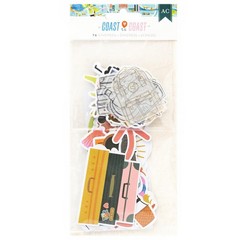 American Crafts COAST TO COAST ICONS (76pc) EPHEMERA DIE CUTS scrapbooking