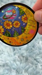 Vintage Stickers Celestial Sun Moon Frog LilyPad Sunflower Dragonfly Lot Vending