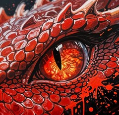 USA Veteran Made Dragon Eye Elemental Set of Four Cardstock Prints 8×8 Square