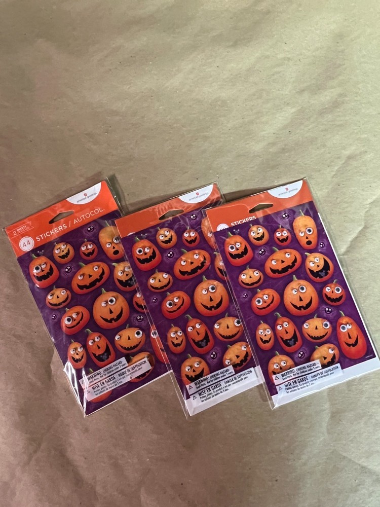 Jack O Lantern Halloween Stickers Pumpkin Google Eye Craft American Greetings