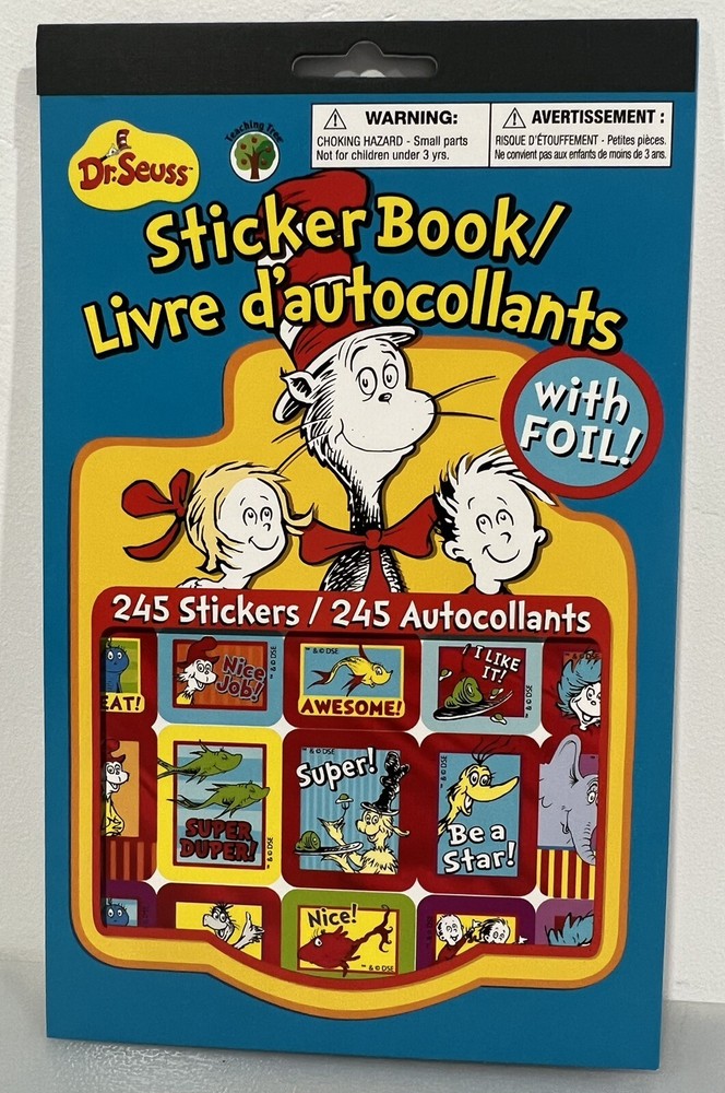 Dr. Seuss 245 Sticker Book 1 Foil Sheet – 4 Sheets Total – NEW