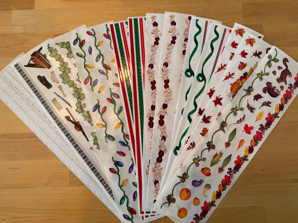 Creative Memories Mrs Grossman Border Stickers Lot Christmas Fall Music