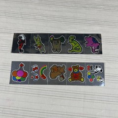 Rare Vintage Stickers BJ Decal Specialties Rainbow Bear Animals Foil Stickers