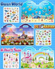 Educational Reusable Sticker Book for Toddlers – 6 Themes for Creative Play