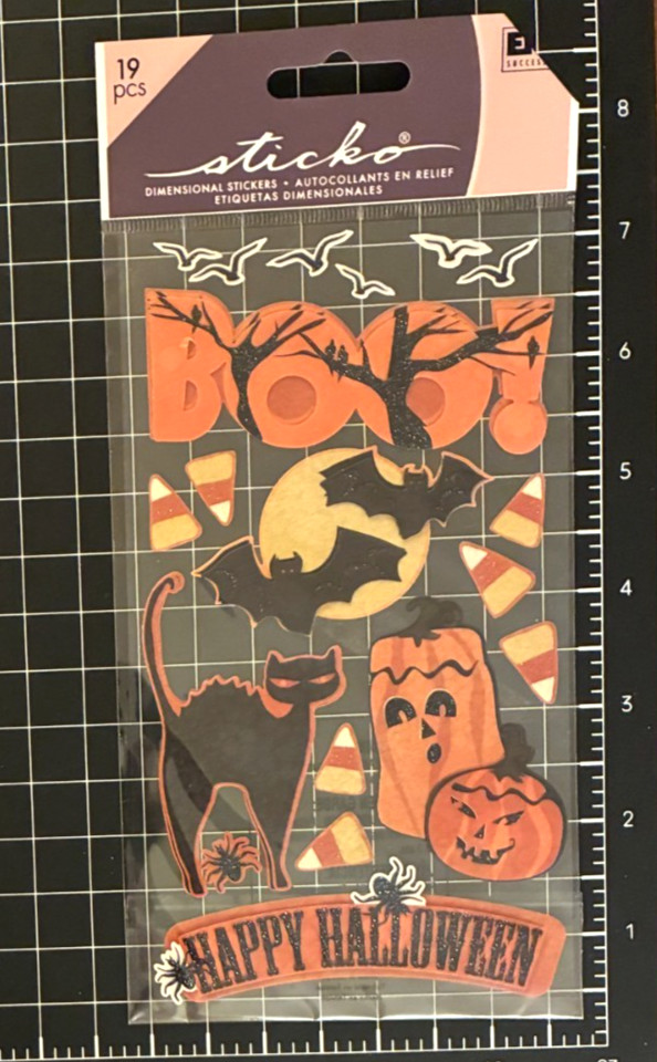 Sticko HALLOWEEN Stickers TRICK or TREAT or BLACK & WHITE SILHOUETTE ICONS Ghost