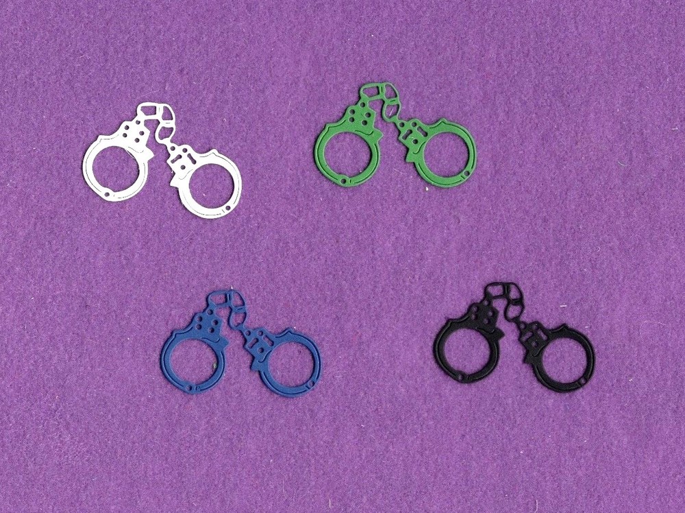 POLICE HANDCUFFS die cuts scrapbook cards
