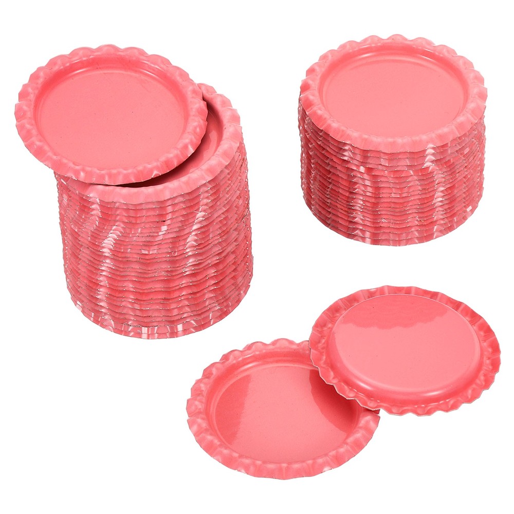 50Pcs 1″ Flat Decorative Bottle Caps Craft Bottle Pendant Trays Dark Pink