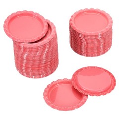 50Pcs 1″ Flat Decorative Bottle Caps Craft Bottle Pendant Trays Dark Pink
