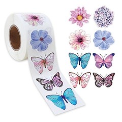 500Pcs Flower Butterfly Sticker For Kid Adult Craft Scrapbooking Packaging