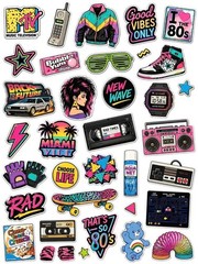 80s Retro Tags Embellishments Junk Journal Scrapbook USA PICK A Set