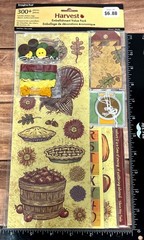 Fall Harvest Embellishment Value Pack Stickers Tags Ribbons buttons Scrapbooking