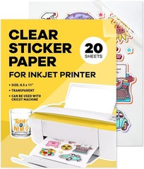 High-Transparency Glossy Printable Vinyl Sticker Paper – 20 Sheets