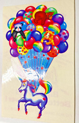 Vintage AUTOGRAPHED LISA FRANK SIGNED 1984 Markie Unicorn Jumbo Sticker 1/1 ****