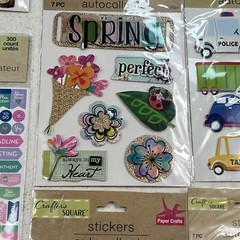 Lot Of 17 Sheets Of Crafters Square Stickers For Scrapbooking. Unused