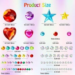 Valentines Gem Stickers Rhinestones for Crafts Scrapbook Supplies, Sparkling Cut