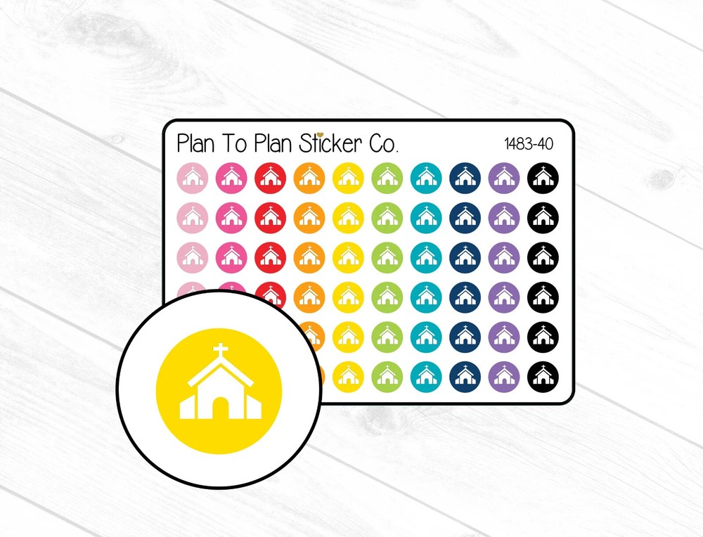 1483-40~~Church Icon Planner Stickers.