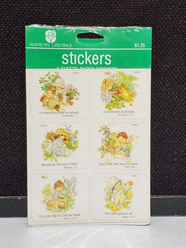 NEW American Greetings Little Children Bible Verse 4 Sticker Sheets