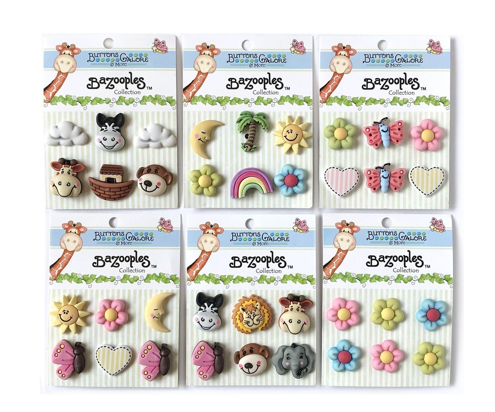 Buttons Galore 50+ Assorted BABY BAZOOPLES Theme Buttons for Sewing & Crafts