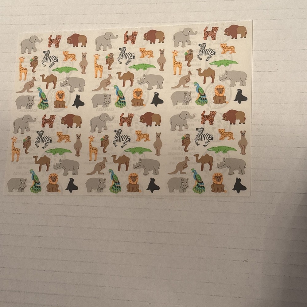 Sandylion Rare Farm Animals Zoo Animals 2 Long Sheet Pack New 80s