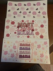 Love Theme UV DTF Flowers “Most Loved Mama” “mama” Pink/Red