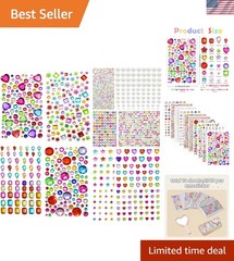 2774PCS Gem Stickers, Self Adhesive Gems for Crafts, Acrylic Bling Heart Stic…