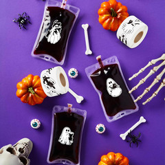 1000 Halloween Ghost Holding Cat Sticker Rolls (2 Rolls), 16 Designs Decals