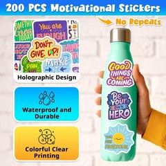 200PCS Motivational Stickers Inspirational Bottle Scrapbook Journal Vision Board