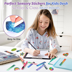 48 Pieces Anxiety Sensory Stickers with 2 Textured Sticker -Sensory Stickers