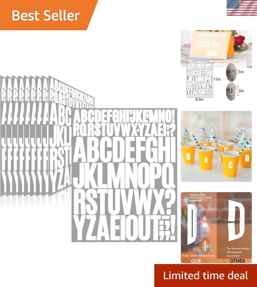 Self-Adhesive Waterproof Alphabet Stickers – 780 Pieces for Indoor/Outdoor