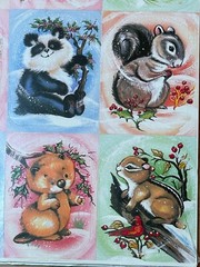 Vtg Eureka Woodland Animals Stickers Christmas Baby Koala Raccoon Panda Rabbit