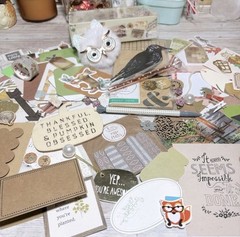 Fall Junk Journal & Planner Decor Kit Autumn Halloween Scrapbook Lot Ephemera